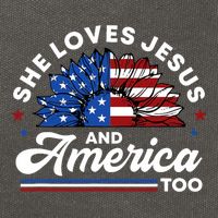 She Loves Jesus And America Too Christian Patriot Sunflower Cotton Canvas Backpack