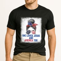 She Loves Jesus And America Too 4th Of July Christian Lover Cooling Performance Crew T-Shirt