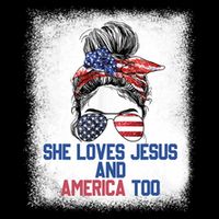 She Loves Jesus And America Too 4th Of July Christian Lover Cooling Performance Crew T-Shirt