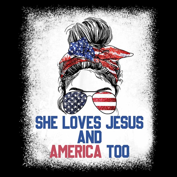 She Loves Jesus And America Too 4th Of July Christian Lover Cooling Performance Crew T-Shirt