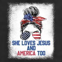 She Loves Jesus And America Too 4th Of July Christian Lover Adult Drive Performance Visor