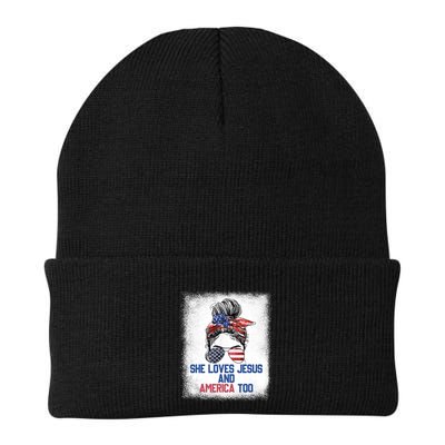 She Loves Jesus And America Too 4th Of July Christian Lover Beanie