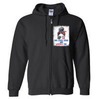 She Loves Jesus And America Too 4th Of July Christian Lover Full Zip Hoodie