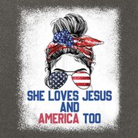 She Loves Jesus And America Too 4th Of July Christian Lover Cotton Canvas Backpack