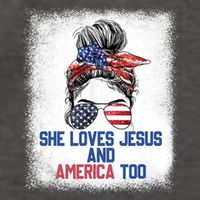 She Loves Jesus And America Too 4th Of July Christian Lover Vector Backpack