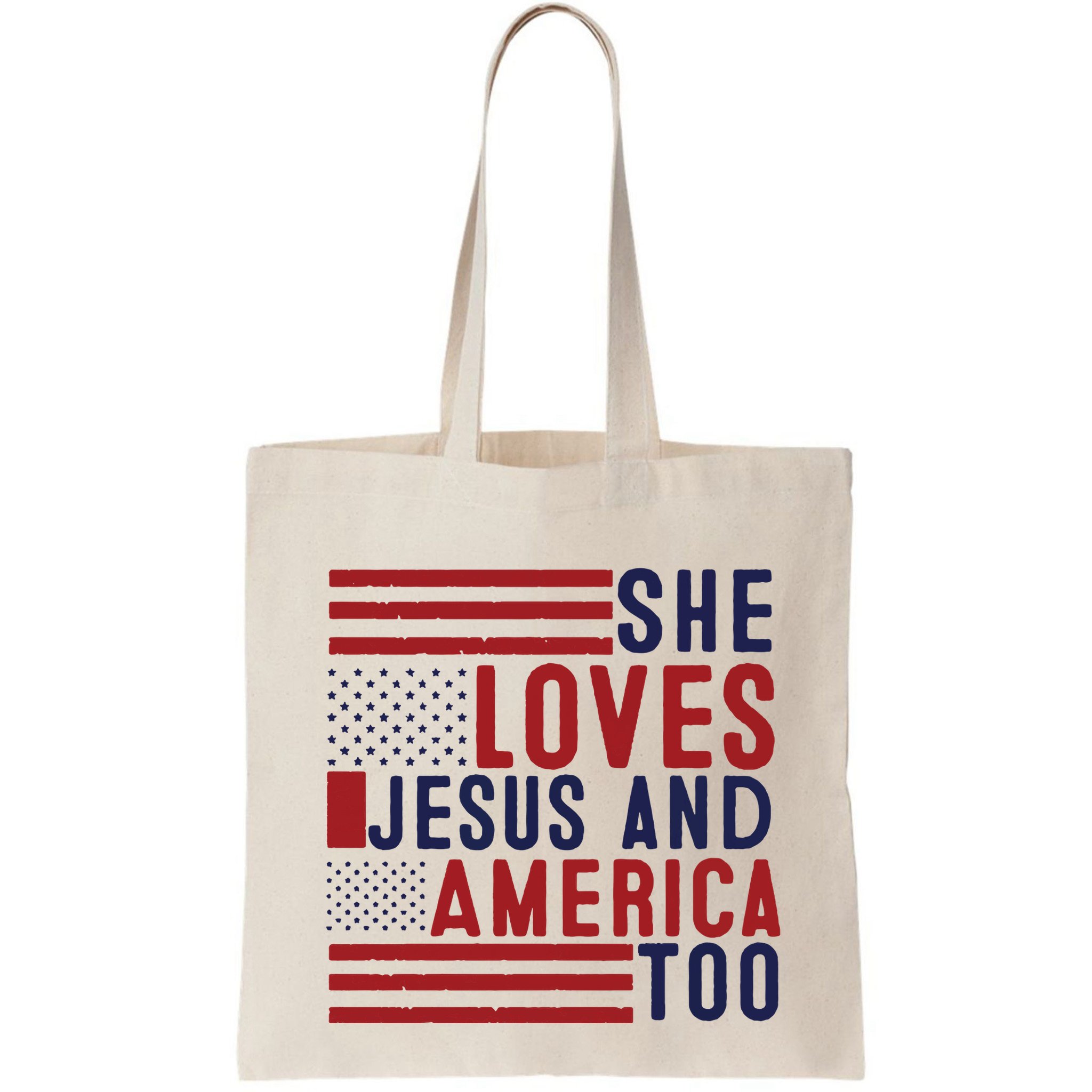 She Loves Jesus And America Too Bag