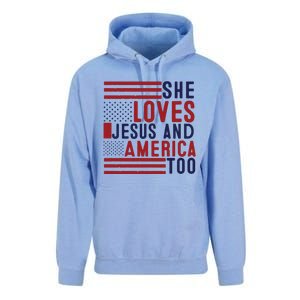 She Loves Jesus And America Too Unisex Surf Hoodie