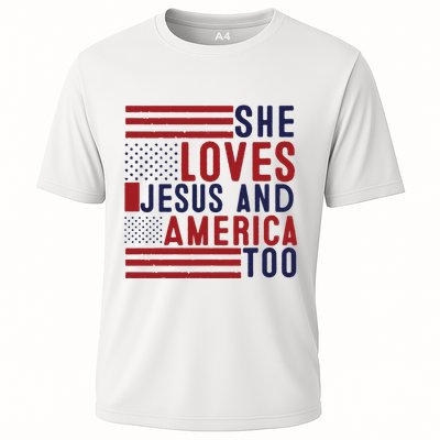 She Loves Jesus And America Too Performance Shirt