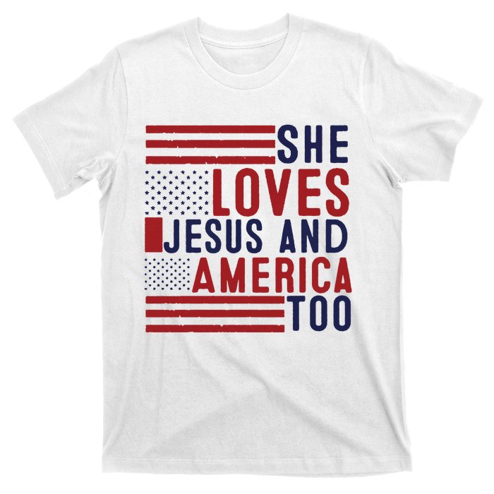 She Loves Jesus And America Too T-Shirt