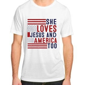 She Loves Jesus And America Too Adult ChromaSoft Performance T-Shirt