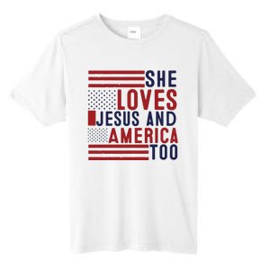 She Loves Jesus And America Too Tall Fusion ChromaSoft Performance T-Shirt