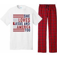 She Loves Jesus And America Too Pajama Set