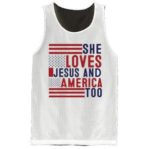 She Loves Jesus And America Too Mesh Reversible Basketball Jersey Tank