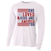 She Loves Jesus And America Too Cooling Performance Long Sleeve Crew