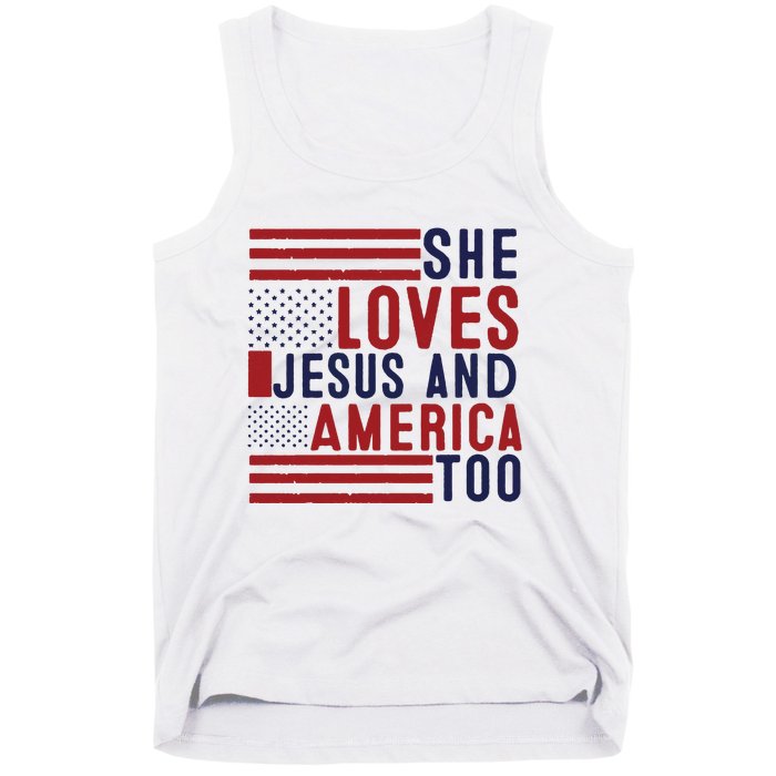 She Loves Jesus And America Too Tank Top