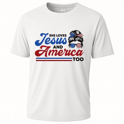 She Loves Jesus And America Too 4th Of July Proud Christian Performance Shirt