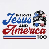 She Loves Jesus And America Too 4th Of July Proud Christian Sweatshirt