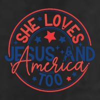 She Loves Jesus And America Too 7 Panel Mesh Trucker Snapback Hat