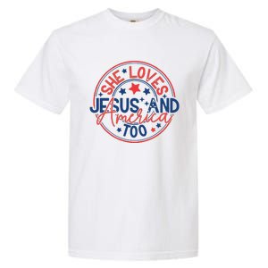 She Loves Jesus And America Too Garment-Dyed Heavyweight T-Shirt