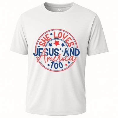 She Loves Jesus And America Too Performance Shirt