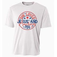 She Loves Jesus And America Too Cooling Performance Crew T-Shirt