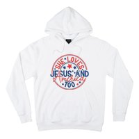 She Loves Jesus And America Too Hoodie