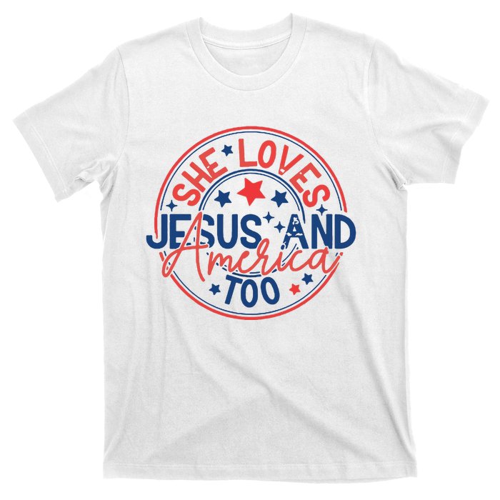 She Loves Jesus And America Too T-Shirt