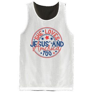 She Loves Jesus And America Too Mesh Reversible Basketball Jersey Tank