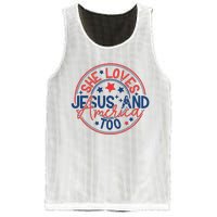 She Loves Jesus And America Too Mesh Reversible Basketball Jersey Tank