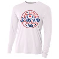 She Loves Jesus And America Too Cooling Performance Long Sleeve Crew