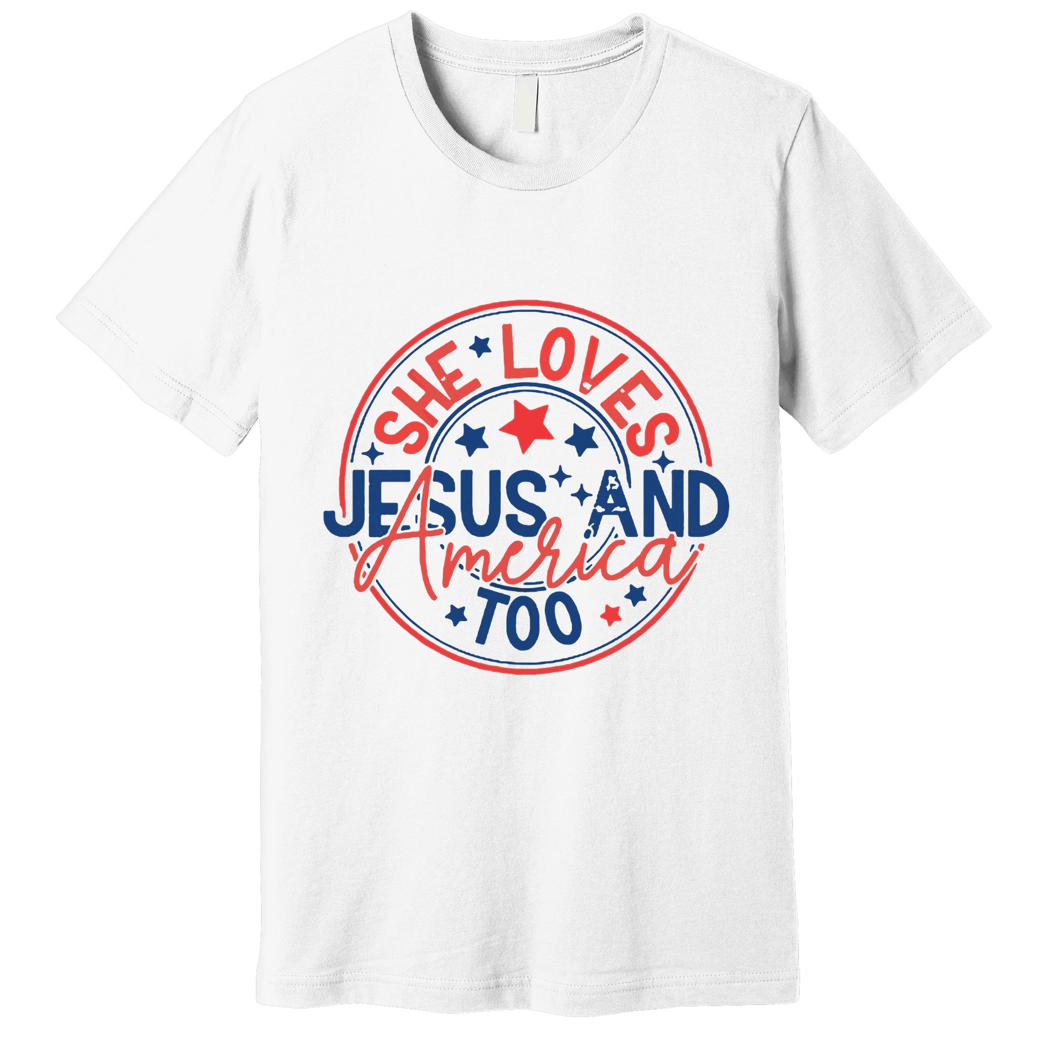 She Loves Jesus And America Too Premium T-Shirt