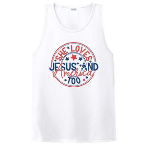 She Loves Jesus And America Too PosiCharge Competitor Tank