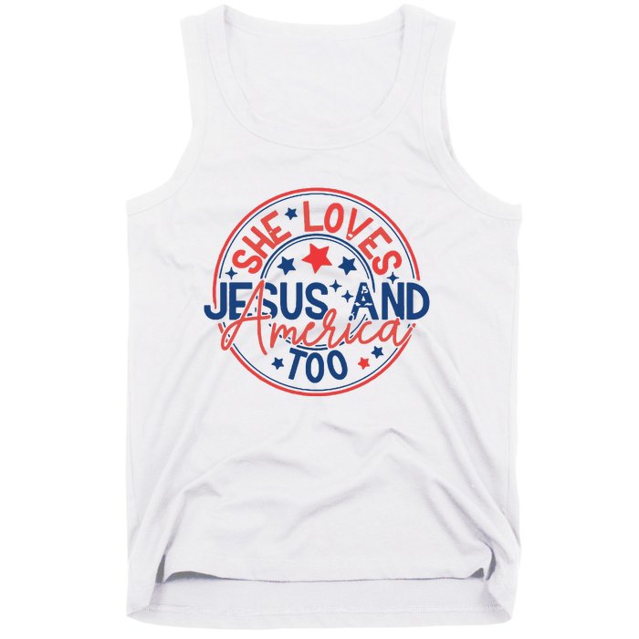 She Loves Jesus And America Too Tank Top