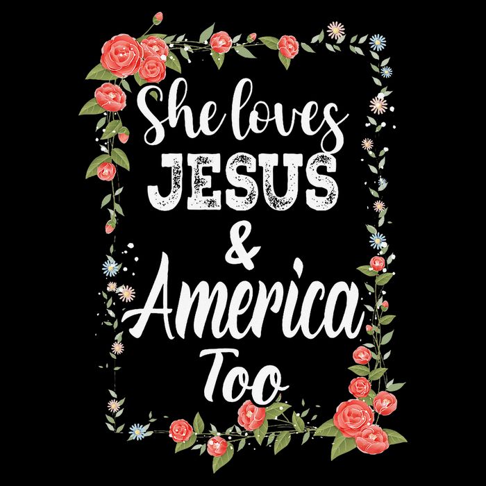 She Loves Jesus.And America Too 4th Of July Sustainable Bucket Hat