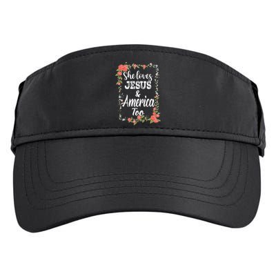 She Loves Jesus.And America Too 4th Of July Adult Drive Performance Visor