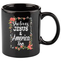 She Loves Jesus.And America Too 4th Of July 11oz C Handle Ceramic Mug