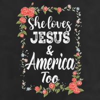 She Loves Jesus.And America Too 4th Of July 25L Jumbo Tote