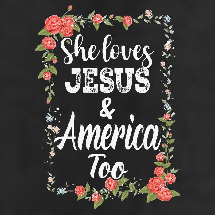 She Loves Jesus.And America Too 4th Of July 25L Jumbo Tote