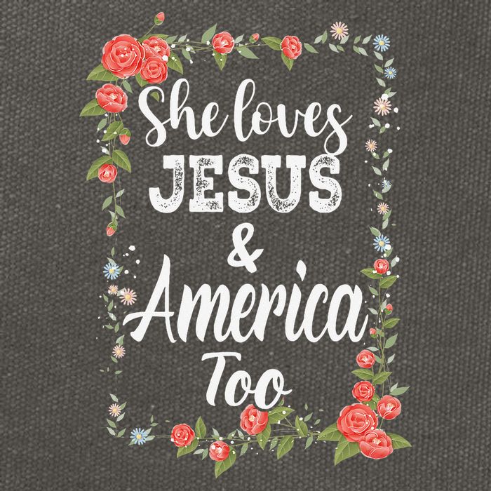 She Loves Jesus.And America Too 4th Of July Cotton Canvas Backpack