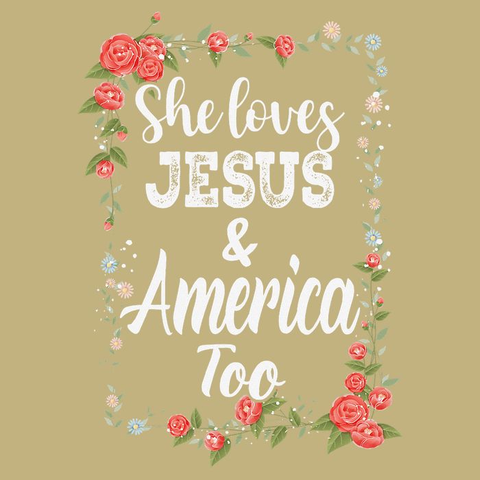 She Loves Jesus.And America Too 4th Of July Cooling Performance Crew T-Shirt