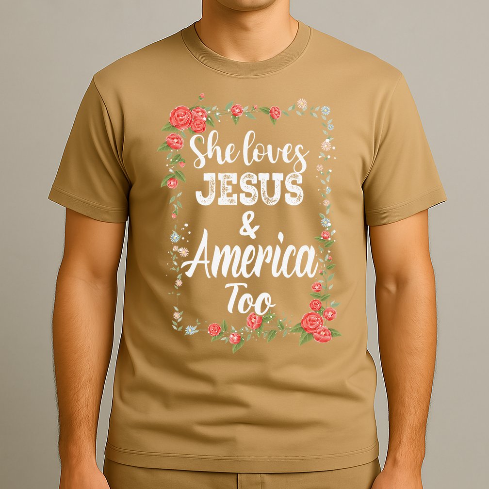 She Loves Jesus.And America Too 4th Of July T-Shirt