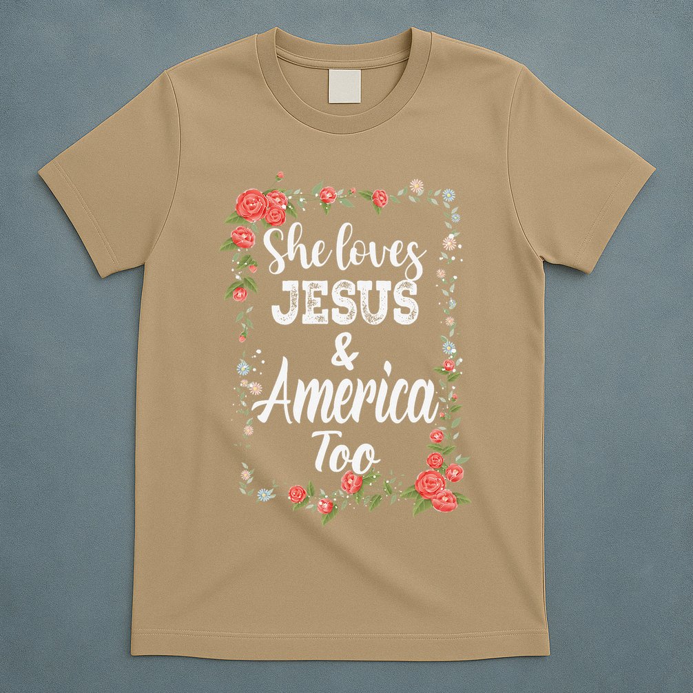 She Loves Jesus.And America Too 4th Of July T-Shirt