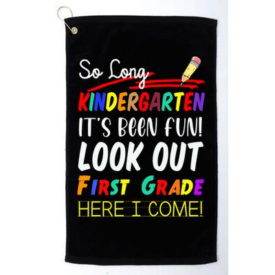 So Long Kindergarten Here I Come 1 Grade Graduation Fun Golf Towel
