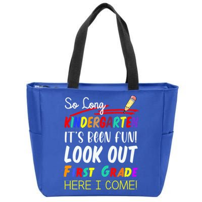 So Long Kindergarten Here I Come 1 Grade Graduation Fun Zip Tote Bag