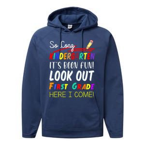 So Long Kindergarten Here I Come 1 Grade Graduation Fun Performance Fleece Hoodie