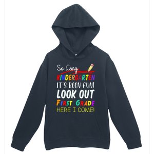 So Long Kindergarten Here I Come 1 Grade Graduation Fun Urban Pullover Hoodie