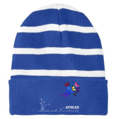 Spread Love & Kindness Summer Striped Beanie with Solid Band