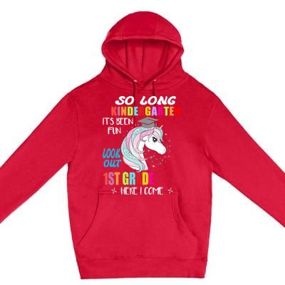 So Long Kindergarten 1st Grade Here I Come Graduation Girl Premium Pullover Hoodie