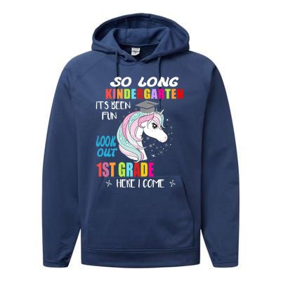 So Long Kindergarten 1st Grade Here I Come Graduation Girl Performance Fleece Hoodie