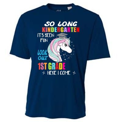 So Long Kindergarten 1st Grade Here I Come Graduation Girl Cooling Performance Crew T-Shirt